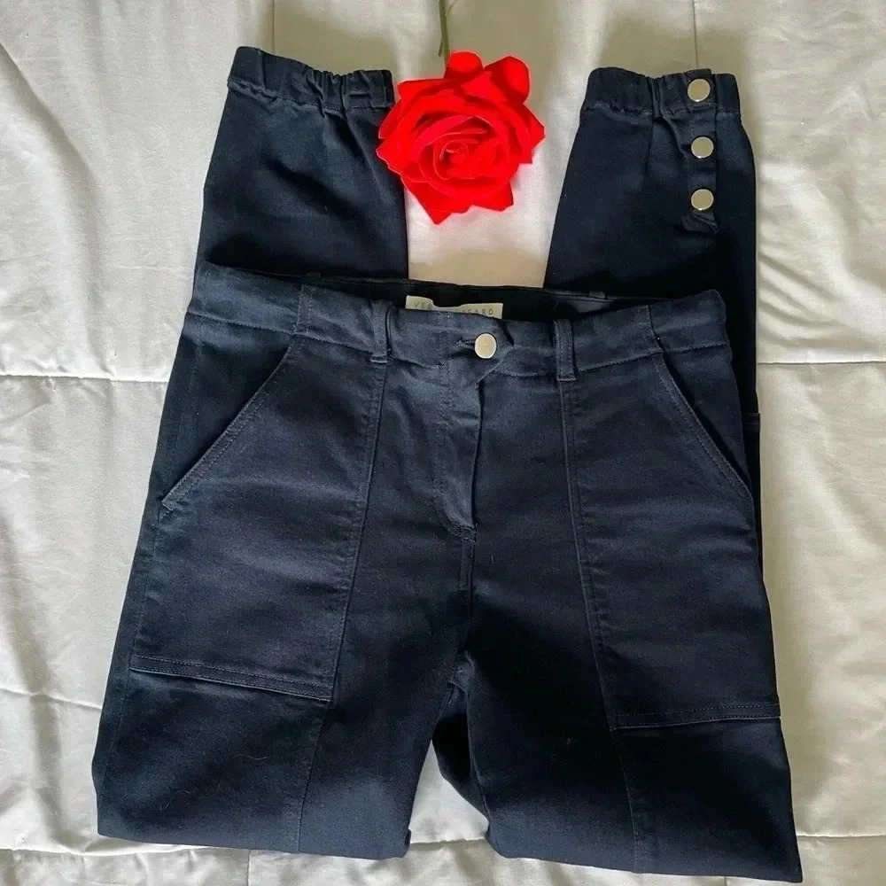 Veronica Beard blue crop jogger denim